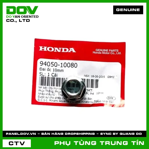 ĐAI ỐC 10MM | 94050-100-80 | HONDA (BLADE 110, DREAM 110, FUTURE 125, FUTURE NEO, MSX 125, SUPER CUB C125, WAVE ALPHA 110, WAVE RSX 110) — 9405010080