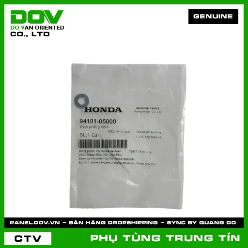ĐỆM PHẲNG 5MM | 94101-050-00 | HONDA (BLADE 110, CB250 NIGHTHAWK, DREAM 110, FUTURE 125, FUTURE NEO, SUPER CUB C125, SUPER DREAM, WAVE 100, WAVE ALPHA, WAVE ALPHA 110, WAVE RSX 110) — 9410105000