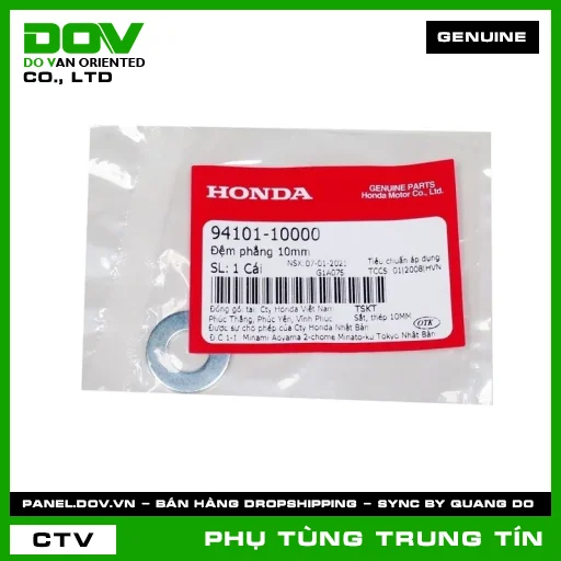 ĐỆM PHẲNG 10MM | 94101-100-00 | HONDA (AIR BLADE 125, AIR BLADE 125/150, AIR BLADE 125/160, BLADE 110, CBR150R, DREAM 110, FUTURE 125, FUTURE NEO, MSX 125, PCX, PCX 125, PCX 125/150, PCX 160, SH 125/150, SH 125/160, SH MODE, SUPER DREAM, VARIO 160, VISION 110, WAVE 100, WAVE ALPHA, WAVE ALPHA 110, WAVE RSX 110, WINNER 150, WINNER R, WINNER X) — 9410110000