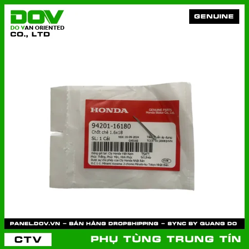 CHỐT CHẺ 1.6X18 | 94201-161-80 | HONDA (AIR BLADE 125/150, FUTURE 125, ICON E, LEAD 125, SH 125/150, SH 350, SH MODE, VISION 110) — 9420116180