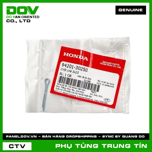 CHỐT CHẺ 3X25 | 94201-302-50 | HONDA (CB250 NIGHTHAWK, FUTURE NEO, ICON E, SUPER DREAM, WAVE 100, WAVE ALPHA, WINNER 150, WINNER R, WINNER X) — 9420130250