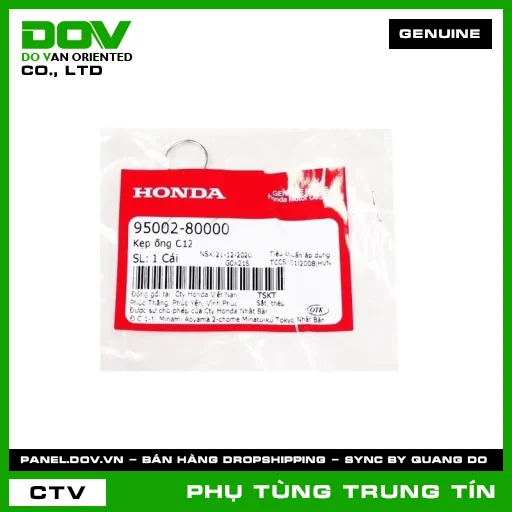 KẸP ỐNG C12 | 95002-800-00 | HONDA (ADV350, AIR BLADE 110, AIR BLADE 125, AIR BLADE 125/150, AIR BLADE 125/160, BLADE 110, CB150R, CB300R, CBR150R, CLICK 110, DREAM 110, FUTURE 125, FUTURE NEO, LEAD 110, LEAD 125, MSX 125, PCX, PCX 125, PCX 125/150, PCX 160, SH 125/150, SH 125/160, SH 350, SH MODE, SUPER CUB C125, VARIO 160, VISION 110, WAVE 100, WAVE ALPHA, WAVE ALPHA 110, WAVE RSX 110) — 9500280000