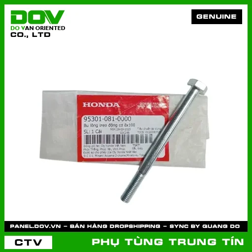 BU LÔNG TREO ĐỘNG CƠ 8X100 | 95301-081-0000 | HONDA (WAVE 100, WAVE ALPHA) — 953010810000