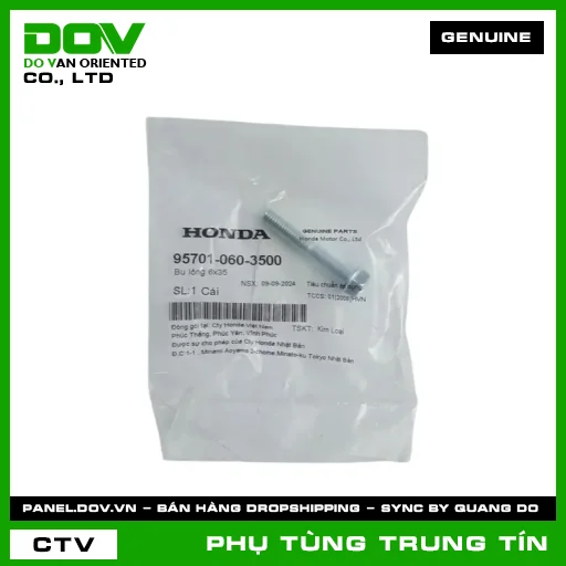 BU LÔNG 6X35 | 95701-060-3500 | HONDA (AIR BLADE 110, BLADE 110, CB150R, CB250 NIGHTHAWK, CB500F, CB500X, CB650R, CBR150R, CBR500R, CBR650R, CLICK 110, DREAM 110, FUTURE 125, FUTURE NEO, LEAD 125, MSX 125, NX500, PCX, PCX 125/150, REBEL 1100, REBEL 500, SH 125/150, SH 125/160, SUPER CUB C125, WAVE 100, WAVE ALPHA, WAVE ALPHA 110, WAVE RSX 110, WINNER 150, WINNER R, WINNER X) — 957010603500