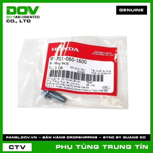 BU LÔNG 6X115 | 95701-061-1500 | HONDA (AIR BLADE 110, CB150R, CLICK 110, LEAD 110, SH 125/150, VISION 110, WINNER 150, WINNER R, WINNER X) — 957010611500