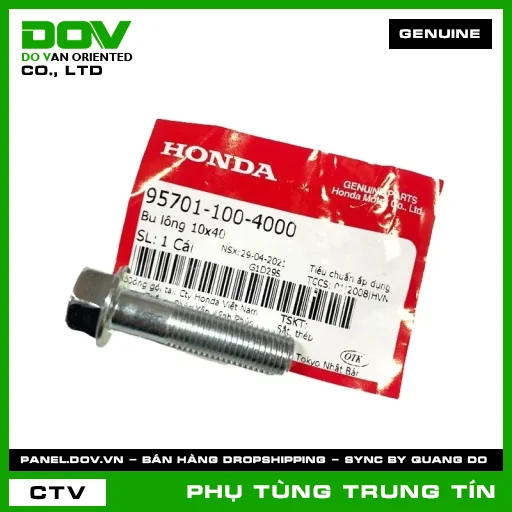 BU LÔNG 10X40 | 95701-100-4000 | HONDA (AIR BLADE 110, AIR BLADE 125, AIR BLADE 125/150, AIR BLADE 125/160, PCX, PCX 125, PCX 125/150, PCX 160, SH 125/150, SH 125/160, VARIO 160) — 957011004000