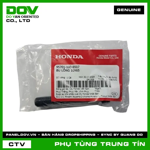 BU LÔNG 10X65 | 95701-100-6507 | HONDA (AIR BLADE 125, AIR BLADE 125/150, AIR BLADE 125/160, PCX, PCX 125, PCX 125/150, PCX 160, SH 125/150, SH 125/160, VARIO 160) — 957011006507