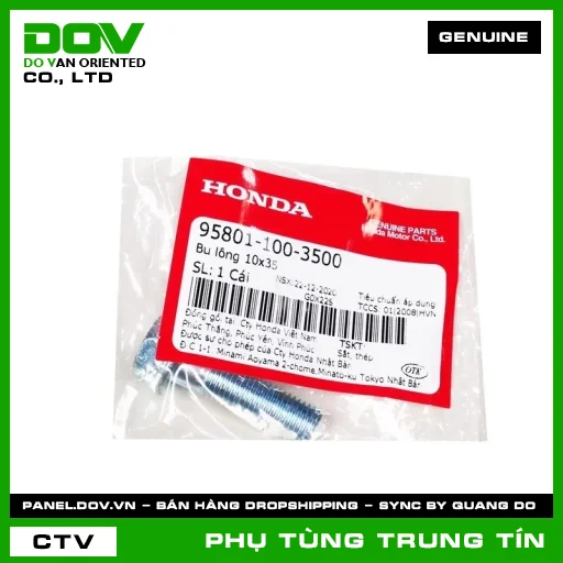 BU LÔNG 10X35 | 95801-100-3500 | HONDA (AIR BLADE 110, BLADE 110, CB250 NIGHTHAWK, CLICK 110, FUTURE NEO, LEAD 110, LEAD 125, WAVE 100, WAVE ALPHA, WAVE ALPHA 110, WAVE RSX 110) — 958011003500