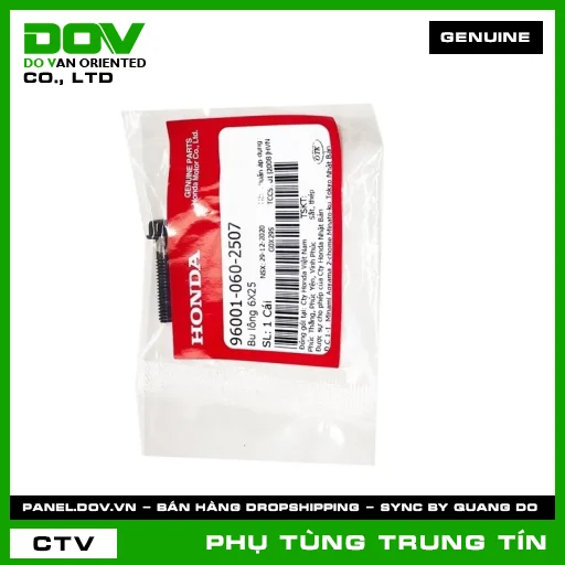 BU LÔNG 6X25 | 96001-060-2507 | HONDA (AIR BLADE 125/160, CB150R, CB250 NIGHTHAWK, CB300R, CB500F, CB500X, LEAD 110, LEAD 125, PCX 160, SH 125/150, SH 125/160, SH MODE, VARIO 160, VISION 110, WAVE ALPHA, WINNER 150) — 960010602507