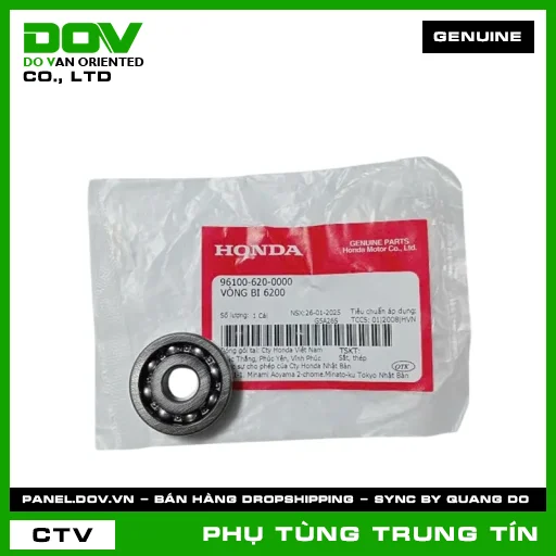 VÒNG BI 6200 | 96100-620-0000 | HONDA (BLADE 110, DREAM 110, MSX 125, SUPER DREAM, WAVE 100, WAVE ALPHA, WAVE ALPHA 110, WAVE RSX 110) — 961006200000