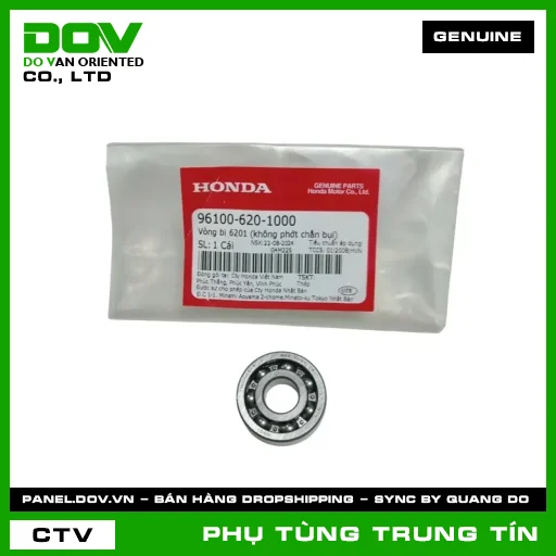 VÒNG BI 6201 (KHÔNG PHỚT CHẮN BỤI) | 96100-620-1000 | HONDA (BLADE 110, DREAM 110, FUTURE 125, FUTURE NEO, MSX 125, SUPER CUB C125, SUPER DREAM, WAVE ALPHA, WAVE ALPHA 110, WAVE RSX 110) — 961006201000
