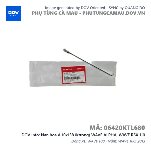 Nan hoa A 10x158.0(trong) WAVE ALPHA, WAVE RSX 110 — 06420KTL680