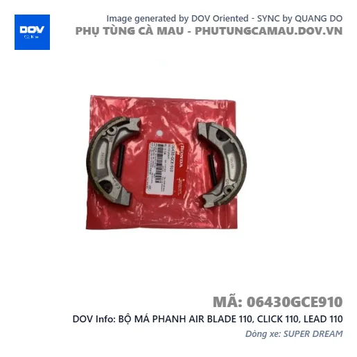 BỘ MÁ PHANH AIR BLADE 110, CLICK 110, LEAD 110 — 06430GCE910