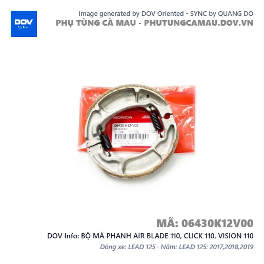 BỘ MÁ PHANH AIR BLADE 110, CLICK 110, VISION 110 — 06430K12V00