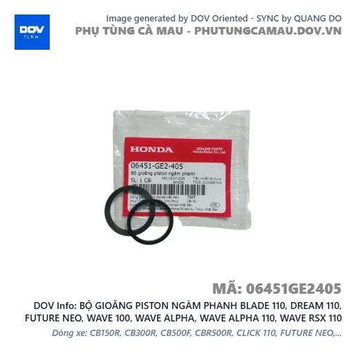 BỘ GIOĂNG PISTON NGÀM PHANH BLADE 110, DREAM 110, FUTURE NEO, WAVE 100, WAVE ALPHA, WAVE ALPHA 110, WAVE RSX 110 — 06451GE2405