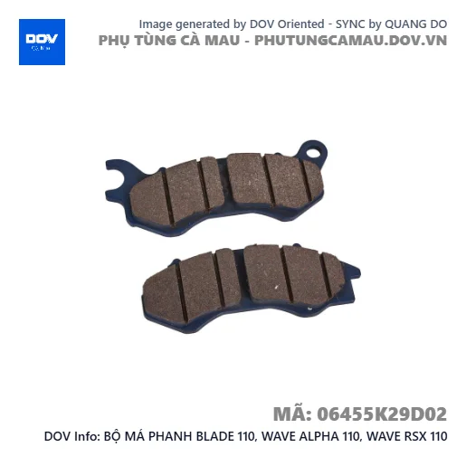 BỘ MÁ PHANH BLADE 110, WAVE ALPHA 110, WAVE RSX 110 — 06455K29D02