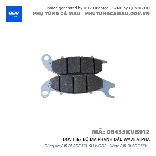 BỘ MÁ PHANH DẦU WAVE ALPHA — 06455KVB912