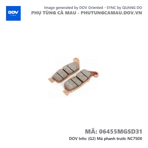(G2) Má phanh trước NC750X  — 06455MGSD31