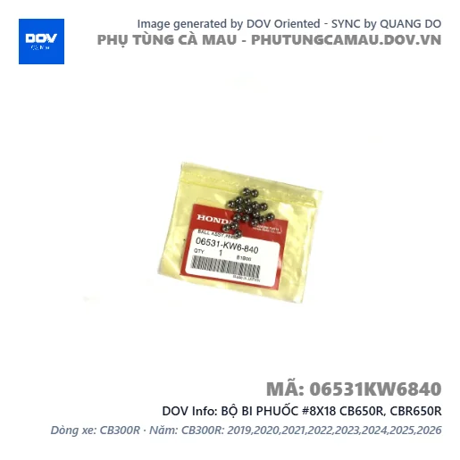 BỘ BI PHUỐC #8X18 CB650R, CBR650R — 06531KW6840