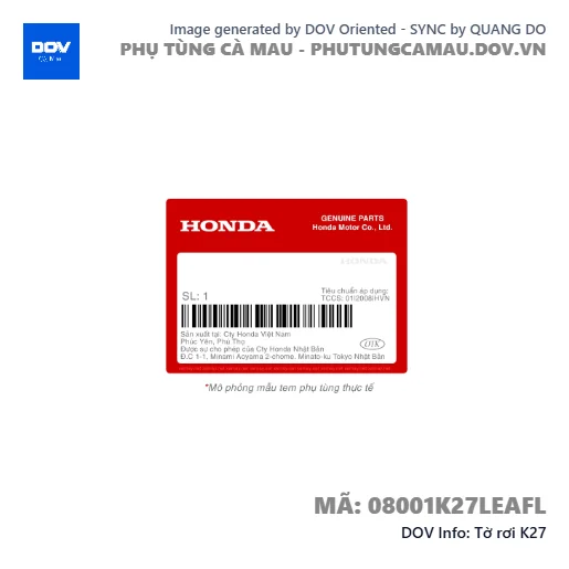 Tờ rơi K27  — 08001K27LEAFL