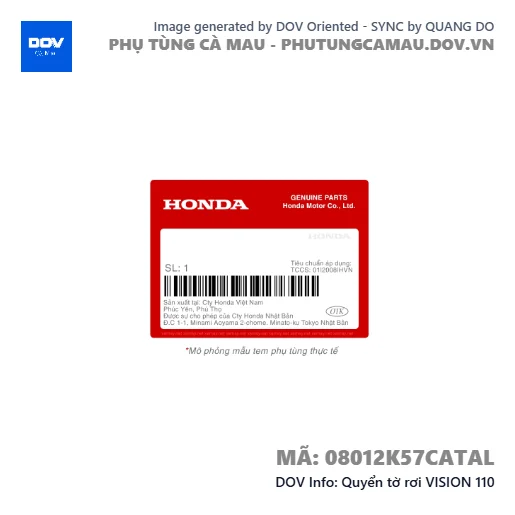 Quyển tờ rơi VISION 110 — 08012K57CATAL