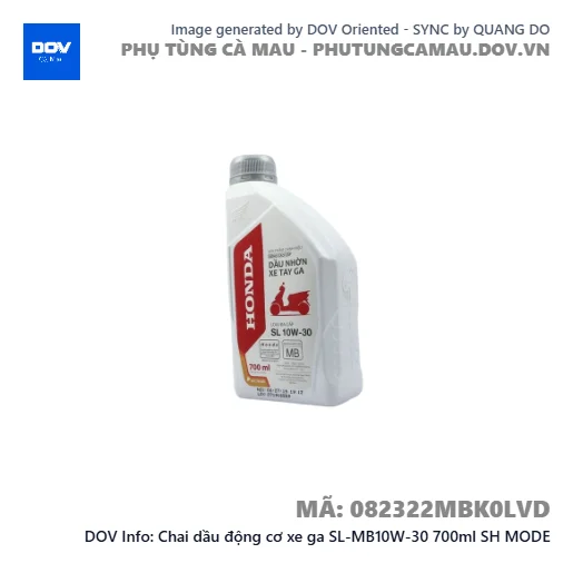 Chai dầu động cơ xe ga SL-MB10W-30 700ml SH MODE — 082322MBK0LVD