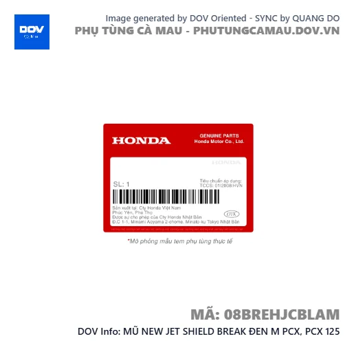MŨ NEW JET SHIELD BREAK ĐEN M PCX, PCX 125 — 08BREHJCBLAM