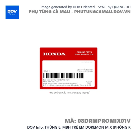 THÙNG 8, MBH TRẺ EM DOREMON MIX (KHÔNG K — 08DRMPROMIX01V