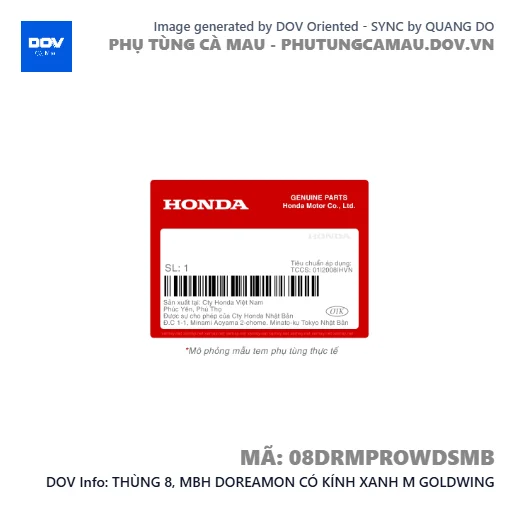 THÙNG 8, MBH DOREAMON CÓ KÍNH XANH M GOLDWING — 08DRMPROWDSMB