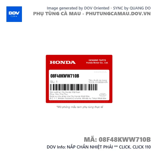 NẮP CHẮN NHIỆT PHẢI ** CLICK, CLICK 110 — 08F48KWW710B