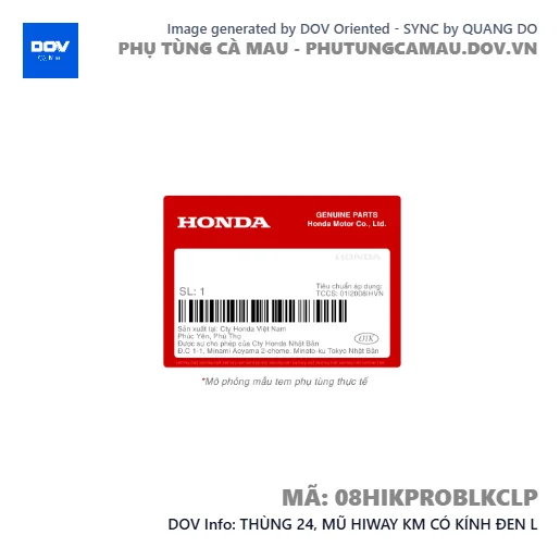 THÙNG 24, MŨ HIWAY KM CÓ KÍNH ĐEN L  — 08HIKPROBLKCLP