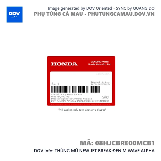 THÙNG MŨ NEW JET BREAK ĐEN M WAVE ALPHA — 08HJCBRE00MCB1