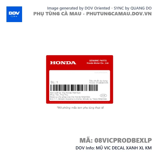 MŨ VIC DECAL XANH XL KM — 08VICPRODBEXLP