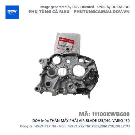 THÂN MÁY PHẢI AIR BLADE 125/160, VARIO 160 — 11100KWB600