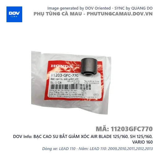 BẠC CAO SU BẮT GIẢM XÓC AIR BLADE 125/160, SH 125/160, VARIO 160 — 11203GFC770