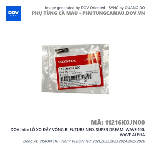 LÒ XO ĐẨY VÒNG BI FUTURE NEO, SUPER DREAM, WAVE 100, WAVE ALPHA — 11216K0JN00