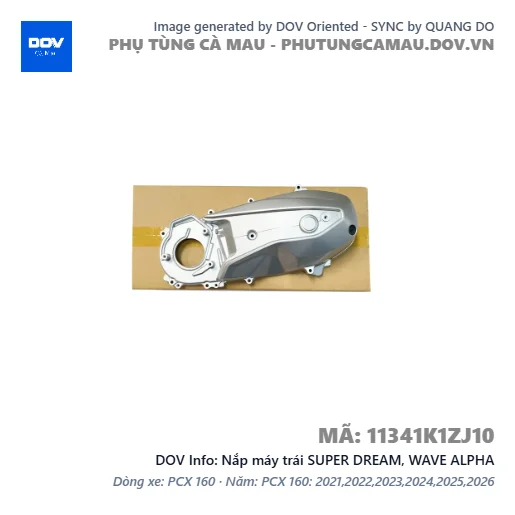 Nắp máy trái SUPER DREAM, WAVE ALPHA — 11341K1ZJ10