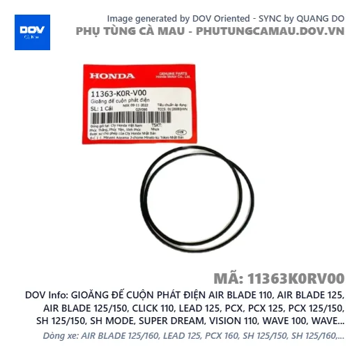 GIOĂNG ĐẾ CUỘN PHÁT ĐIỆN AIR BLADE 110, AIR BLADE 125, AIR BLADE 125/150, CLICK 110, LEAD 125, PCX, PCX 125, PCX 125/150, SH 125/150, SH MODE, SUPER DREAM, VISION 110, WAVE 100, WAVE ALPHA — 11363K0RV00