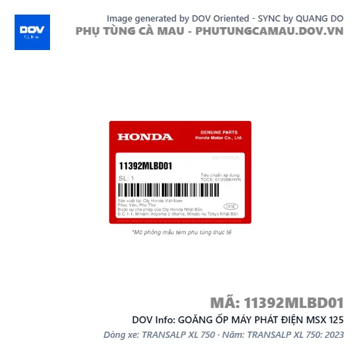 GOĂNG ỐP MÁY PHÁT ĐIỆN MSX 125 — 11392MLBD01