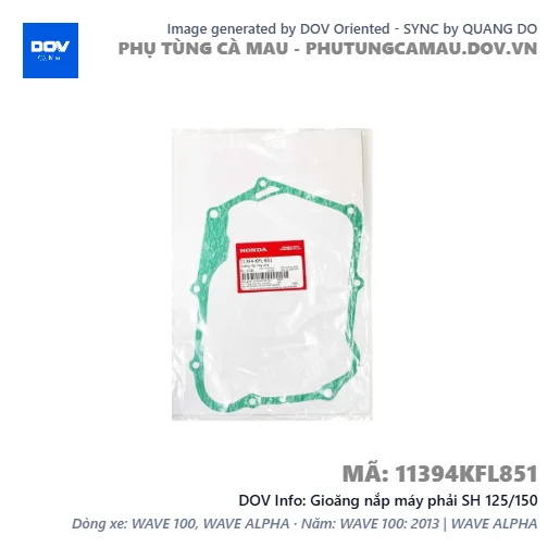 Gioăng nắp máy phải SH 125/150 — 11394KFL851