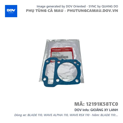 GIOĂNG XY LANH — 12191K58TC0