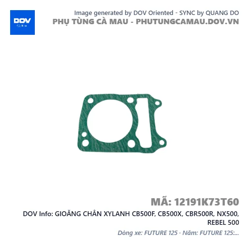 GIOĂNG CHÂN XYLANH CB500F, CB500X, CBR500R, NX500, REBEL 500 — 12191K73T60