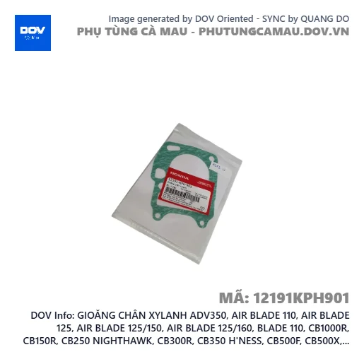 GIOĂNG CHÂN XYLANH ADV350, AIR BLADE 110, AIR BLADE 125, AIR BLADE 125/150, AIR BLADE 125/160, BLADE 110, CB1000R, CB150R, CB250 NIGHTHAWK, CB300R, CB350 H'NESS, CB500F, CB500X, CB650R, CBR500R, CBR650R, CLICK 110, FUTURE 125, FUTURE NEO, GOLDWING, ICON E, LEAD 110, LEAD 125, MSX 125, NX500, PCX, PCX 125, PCX 125/150, PCX 160, REBEL 1100, REBEL 300, REBEL 500, SH 125/150, SH 125/160, SH 350, SH MODE, SUPER CUB C125, VARIO 160, VISION 110, WAVE RSX 110, WINNER 150, WINNER R, WINNER X — 12191KPH901