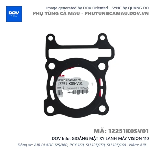 GIOĂNG MẶT XY LANH MÁY VISION 110 — 12251K0SV01
