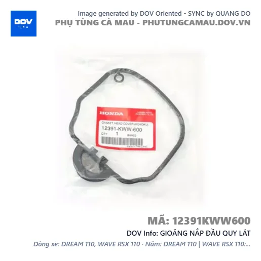 GIOĂNG NẮP ĐẦU QUY LÁT — 12391KWW600