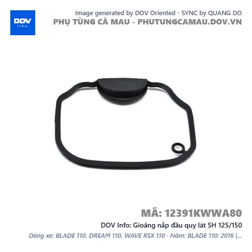 Gioăng nắp đầu quy lát SH 125/150 — 12391KWWA80
