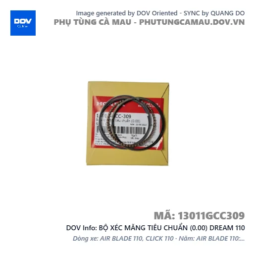BỘ XÉC MĂNG TIÊU CHUẨN (0.00) DREAM 110 — 13011GCC309
