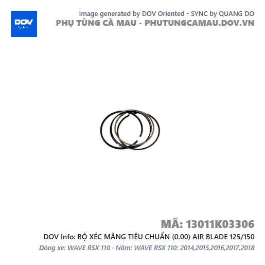 BỘ XÉC MĂNG TIÊU CHUẨN (0.00) AIR BLADE 125/150 — 13011K03306