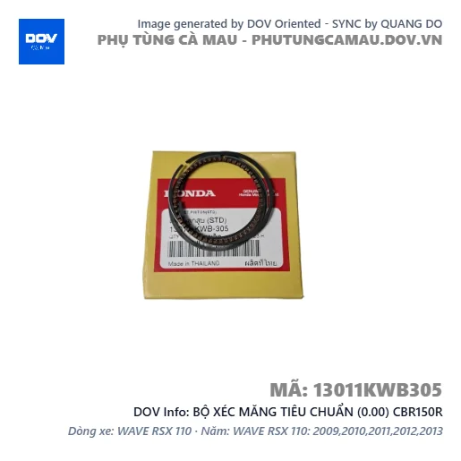 BỘ XÉC MĂNG TIÊU CHUẨN (0.00) CBR150R — 13011KWB305