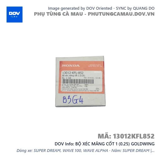 BỘ XÉC MĂNG CỐT 1 (0.25) GOLDWING — 13012KFL852